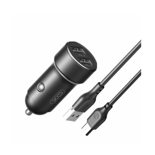 شاحن سيارة اكس او سي سي 53 , XO-CC53 CAR CHARGER , منفذين للشحن , جسم معدني