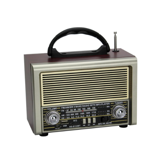 راديو مع مكبر صوت كلاسيكي , RADIO NS-8133PT , يعمل بالبلوتوث , يدعم الفلاش